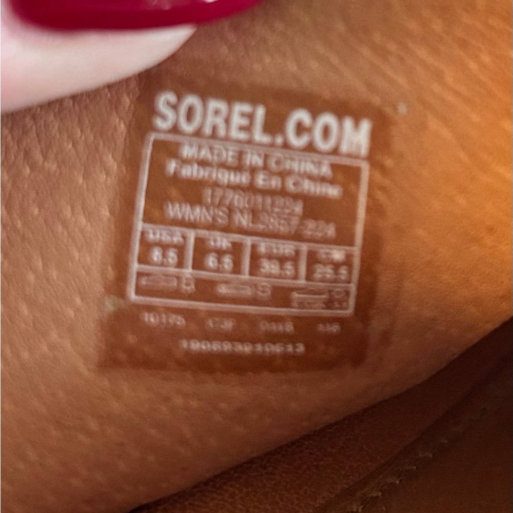 Sorel Nadia Camel Brown Leather Slingbacks Wedge Heeled Sandals - Picture 10 of 14